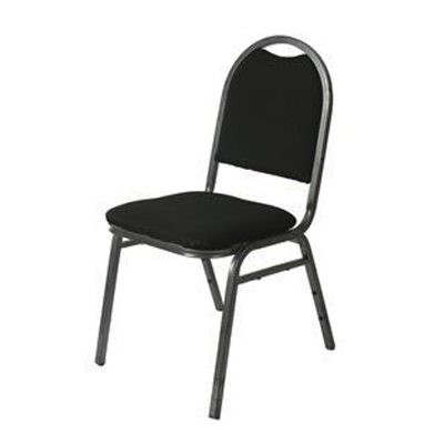 PADDED STACKABLE CHAIR, BLACK