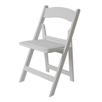 PADDED FOLDING CHAIR, WHITE
