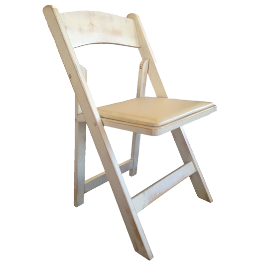 PADDED FOLDING CHAIRS, WHITE