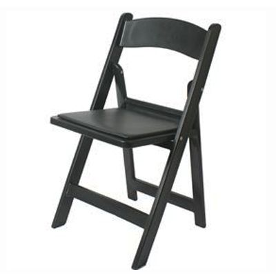 PADDED FOLDING CHAIR, BLACK