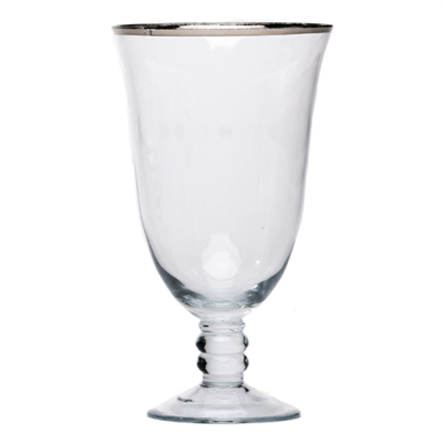 SILVER RIMMED WATER GOBLET