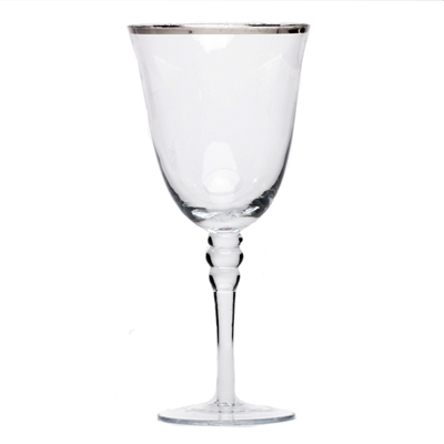 SILVER RIMMED WINE GLASS (12 oz.)