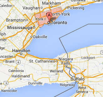 Toronto Ontario party rentals map Toronto Ontario party rentals map