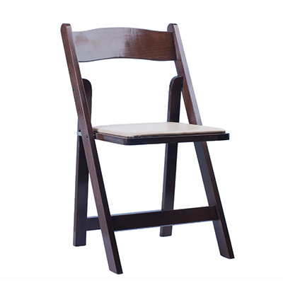 WALNUT PADDED FOLDING CHAIR